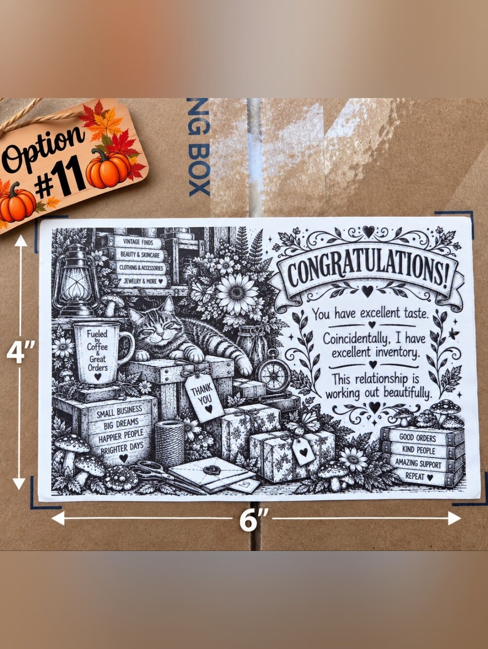 Large 4x6" Thermal Shipping Stickers - Design #11